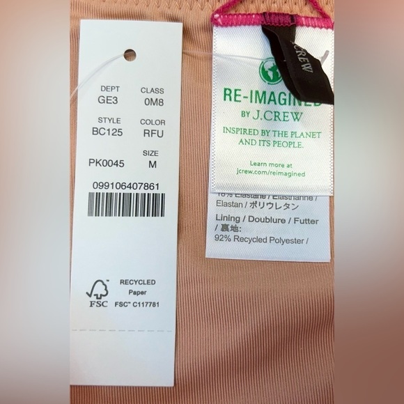 NWT J. Crew Hot Pink Curved Waist Cheeky Bikini Bottom, Mid Rise, Size Medium - Picture 9 of 14